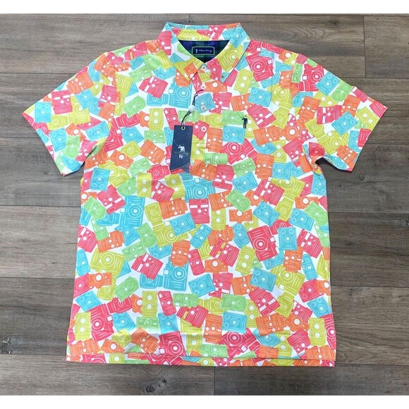 William Murray Golf Candid Cameras Polo Mens L Short Sleeve Retail Packaging - Picture 2 of 7